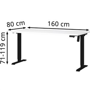 Produktbild für Schreibtisch Germania Profi 3.0, 8024-614, weiß / schwarz
