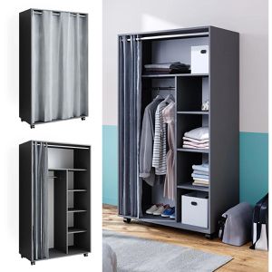 Produktbild für Kleiderschrank Vicco Doros, anthrazit