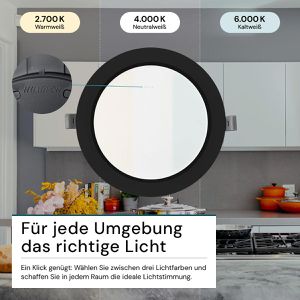 Produktbild für LED-Einbaustrahler Luxula LX300150, warm- bis kaltweiß