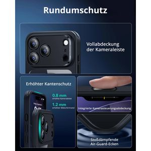 Produktbild für Handyhülle ESR Classic Hybrid HaloLock, transparent / schwarz