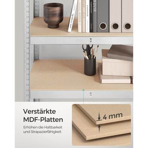 Produktbild für Schwerlastregal Songmics 4 Holzböden