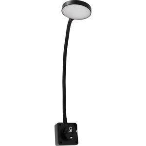Produktbild für Steckdosenlampe McShine Halo, schwarz, fest verbaute LED