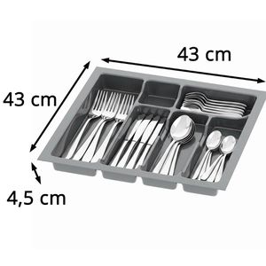 Produktbild für Besteckkasten Sossai Divio, anthrazit, aus Kunststoff