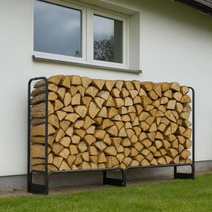 Produktbild für Kaminholzregal PROREGAL Chimera, mit Schutzplane, schwarz