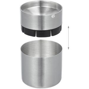 Produktbild für Aschenbecher Relaxdays silber, Indoor &amp; Outdoor, mit Deckel