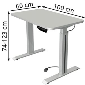 Produktbild für Schreibtisch Kerkmann Move 1 Style, lichtgrau / silber