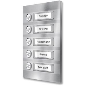 Produktbild für Türklingel Metzler silber, kabelgebunden, 5-fach