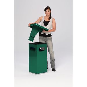 Produktbild für Aschenbecher VAR B32, 12154, moosgrün, Outdoor, mit Dach