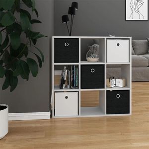 Produktbild für Bücherregal Vicco Hylda, weiß, mit 5 Faltboxen
