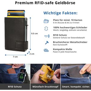 Produktbild für Kreditkartenetui SecWal Echt Leder, schwarz, für 10 Karten