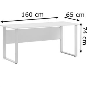 Produktbild für Schreibtisch Möbelpartner Serie 1500, lichtgrau / silber