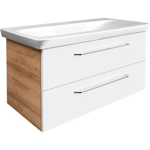 Waschtisch Fackelmann Milano, hängend, weiß / asteiche