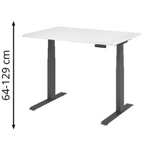 Produktbild für Schreibtisch Hammerbacher XDKB 12, weiß / graphit