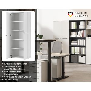 Produktbild für Schreibtisch Germania Agenda, 7907-583, lichtgrau / silber