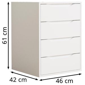 Produktbild für Nachttisch VCM Malira M 919800, weiß, aus Holz, stehend