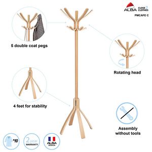 Produktbild für Garderobenständer Alba Cafe, PMCAFE C, braun