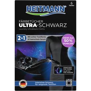 Textilfarbe Heitmann 2in1 Färbetücher, Ultra-Schwarz