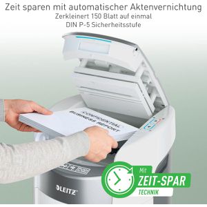 Produktbild für Aktenvernichter Leitz 8037 IQ OptiMax Autofeed Home Office 150