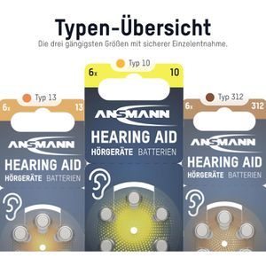 Produktbild für Hörgerätebatterie Ansmann 10
