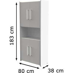 Produktbild für Kombischrank Kerkmann Move 3, lichtgrau / weiß