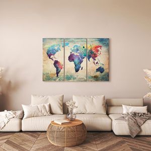 Produktbild für Wandbild Artgeist Weltkarte bunt