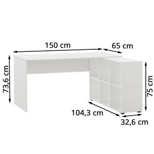 Produktbild für Schreibtisch Möbelpartner Serie 400, weiß