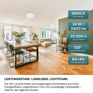 Produktbild für Deckenleuchte Luxula LX300252, weiß, LED