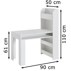 Produktbild für Kinderschreibtisch Wohnling WL6.388, aus Holz, weiß