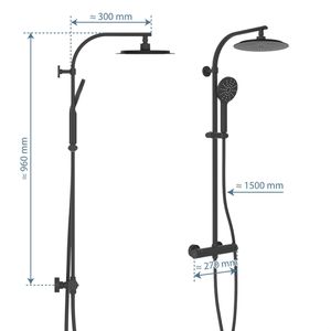 Produktbild für Duschsystem Schütte Madura Fresh, schwarz