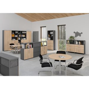 Produktbild für Kombischrank Hammerbacher Serie 9 Advanced, eiche / graphit