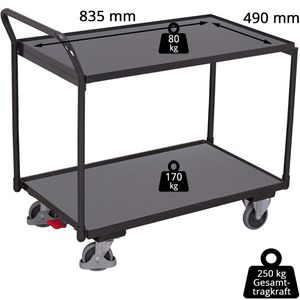 Produktbild für Tischwagen VARIOfit sw-500.500/AG, Metall &amp; Holz