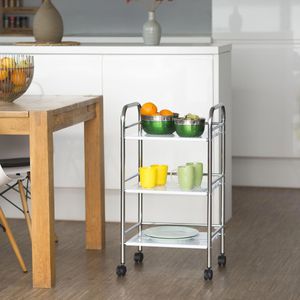 Produktbild für Küchenwagen Relaxdays 10021749, weiß / silber