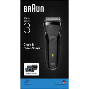 Produktbild für Elektrorasierer Braun Series 3 Close &amp; Clean, 300BT, grau