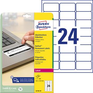 Sicherheitsetiketten Zweckform L6146-20, weiß