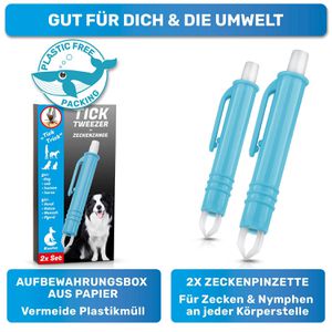 Produktbild für Zeckenzange BluePet Tick Tweezer, 2 Stück