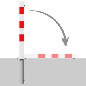 Produktbild für Absperrpfosten Schake 470UZHB, rot/weiß, aus Metall