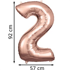 Produktbild für Luftballons Amscan 9906277, Riesenzahl 2, rose