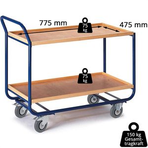 Produktbild für Tischwagen Rollcart 06-7025, aus Metall &amp; Holz
