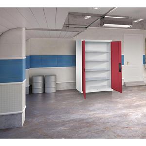 Produktbild für Werkzeugschrank CP-Möbel 8932-052, aus Metall, grau / rot