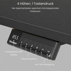 Produktbild für Schreibtisch FlexiSpot E5W, schwarz / weiß