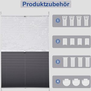 Produktbild für Plissee Sekey Day &amp; Night, Klemmfix, grau, weiß mit Muster
