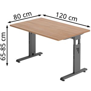 Produktbild für Schreibtisch Hammerbacher O-Serie nussbaum / graphit