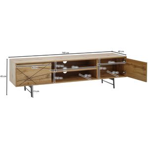 Produktbild für Lowboard Wohnling WL6.579, aus Massivholz, eiche