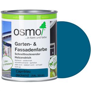 Osmo Holzfarbe Garten- und Fassadenfarbe, 0,75l, außen, auf Wasserbasis, capriblau RAL 5019