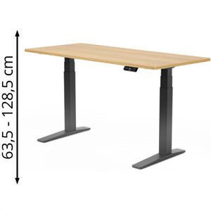 Schreibtisch FlexiSpot E7B-Pro 2026, ahorn / schwarz