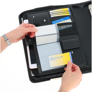 Produktbild für Schreibmappe Alassio 30114, Trento, schwarz, Kunstleder
