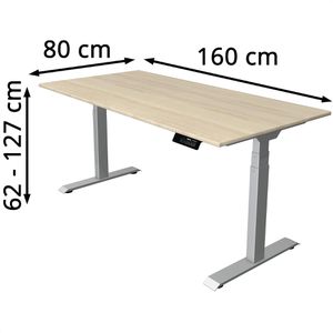 Produktbild für Schreibtisch Kerkmann Move 1 stable, ahorn / silber