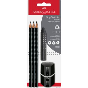 Schreibset Faber-Castell Grip 2001 Set schwarz, 5-teilig