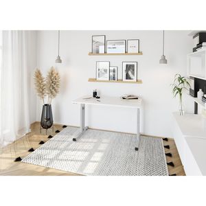 Produktbild für Schreibtisch Hammerbacher O-Serie, weiß / silber