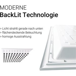 Produktbild für LED-Panel Luxula LX-62-4044, IP44 wasserfest, weiß, 62 x 62 cm
